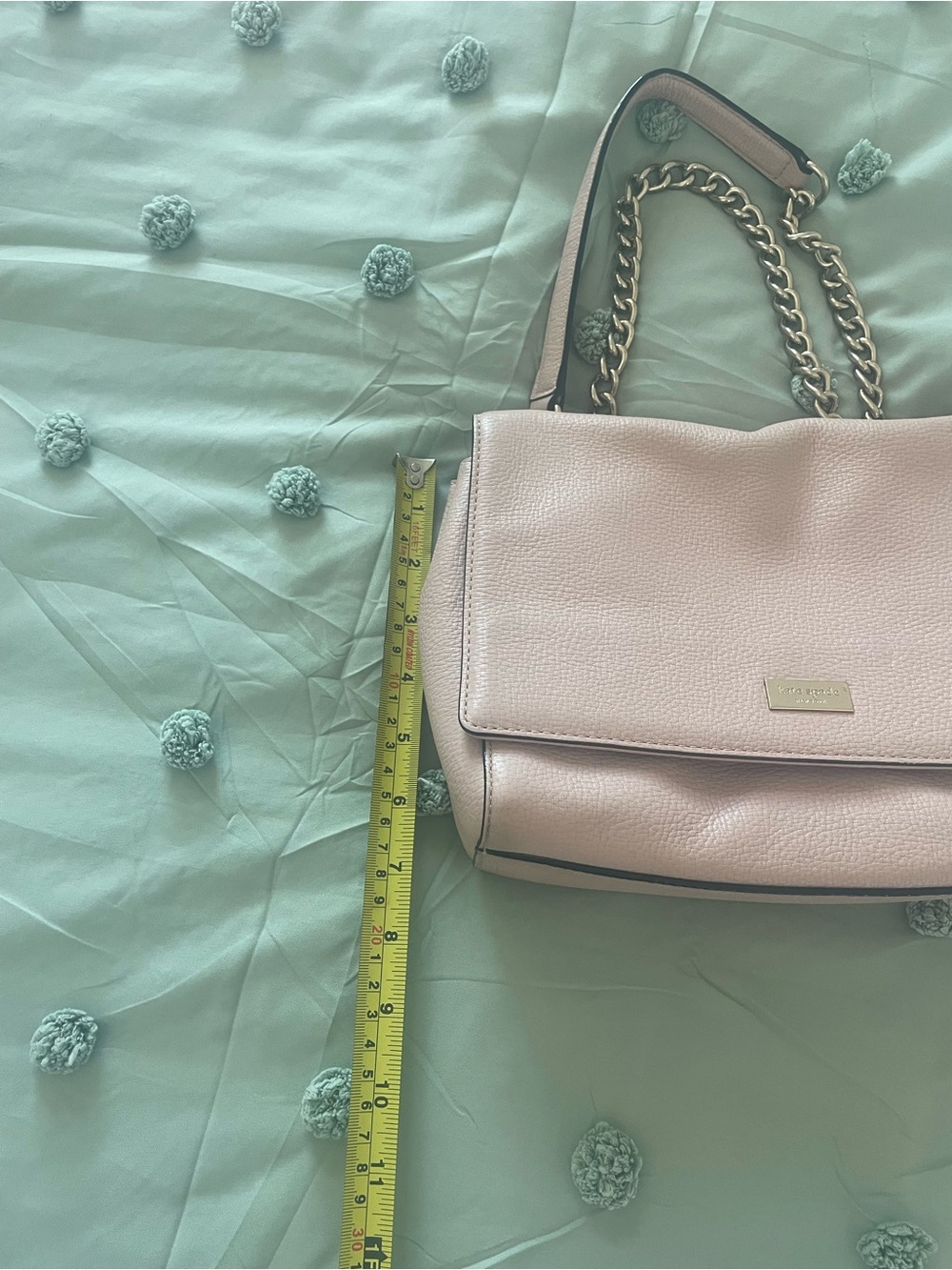 kate spade Blush Pink Pebbled Leather Chain-Handle Shoulder Bag - Picture 10 of 11